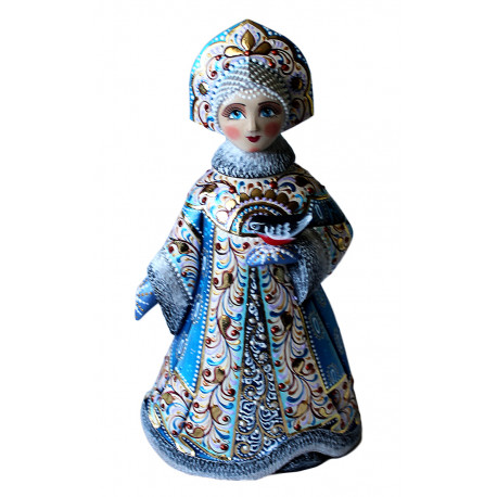Деревянная резная фигурка: Снегурочка
